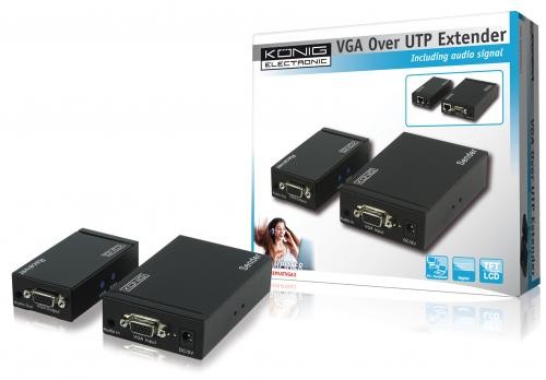 ps-products-12666-29599 Prelungitor VGA + audio prin cablu UTP Konig - imagine 1
