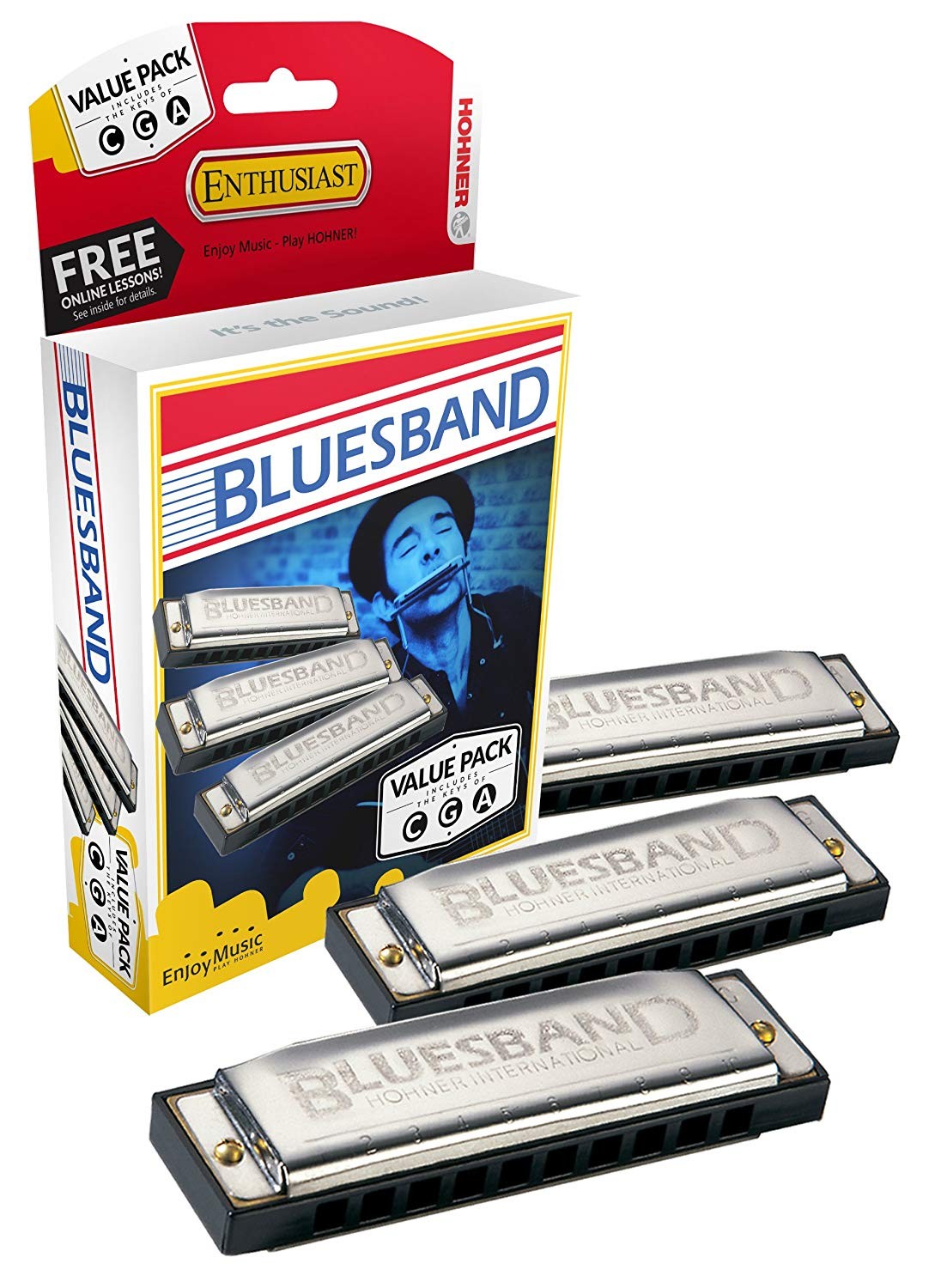 ps-products-13392-31562 Hohner Bluesband Harmonica,pachet de 3 muzicute ( C,G,A) - imagine 1