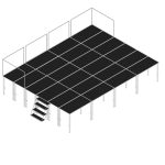 Podium 10m x 8m exterior si interior cu scara si accesorii