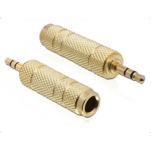 ps-products-14693-36544 Adaptor audio 3,5mm Jack stereo tata la 6,35mm Jack stereo mama, metal, aurit - imagine 1