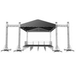 Scena mobila 8.5m x 6m x 7m cu 2 extensii line-array/ecran
