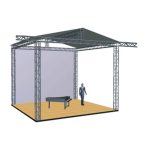 Scena concert fixa 10m x 10m x 6m (acoperis in 2 ape)