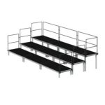 Podium scena 8 m x 4 m cu 2 scari pentru interior exterior - imagine 2