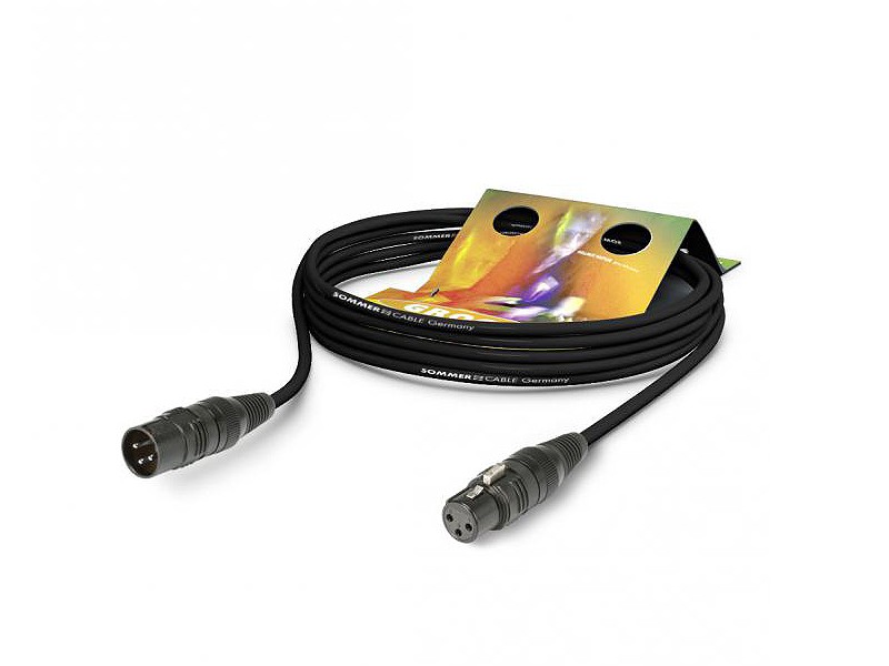 ps-products-18981-50027 Cablu microfon XLR - XLR Sommer SGCE-0100-SW 2 x 0,22 mm² XLR / XLR, HICON 1m negru - imagine 1