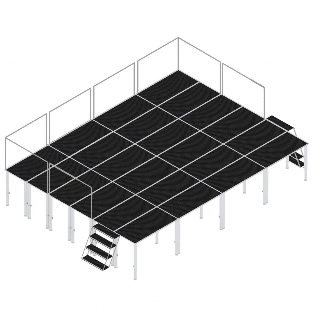 ps-products-19087-50356 Podium scena 6 m x 8 m cu balustrada si 2 scari, 0.8-1.4m - imagine 1