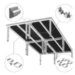 Podium scena 6 m x 8 m cu balustrada si 2 scari, 0.8-1.4m - imagine 4