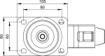 Roata DSE 100mm cu frana - imagine 5