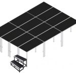 Podium 6x4m, inaltime 40 cm, 2 trepte si 7 balustrade