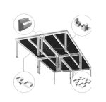 Podium 8 x 4 m cu picioare telescopice 40-60 cm si 2 scari de 20 cm - imagine 3