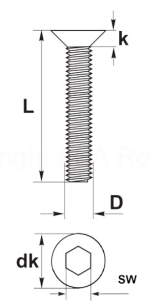 Surub metric cap inecat,inalta rezistenta 7991-10.9, M10x20, SW6 - imagine 2