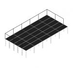 Podium 10mx5m cu picioare telescopice 100-180 cm si balustrade
