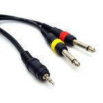Cablu profesional JACK (3,5mm) - 2xJACK (6,3mm) - 3m