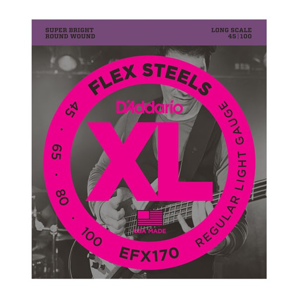 ps-products-6215-11254 Corzi Chitare Bass Daddario EFX170 FlexSteels Bass, Light, 45-100 - imagine 1