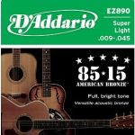 Corzi Chitara Acustica Daddario EZ890 85/15 : 009-012-015-w025-w035-w045
