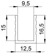 Adam Hall 6240 - profil tip U 9.5mm - imagine 2